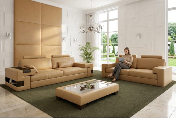 Sofa skórzana Zestaw sofowy 3+2+1 Kanapa Siedziba Podkładka Sofa Ustawić Zestaw Nassau B