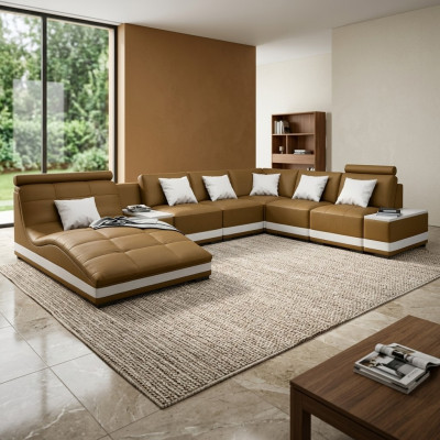 Designerska sofa Narożnikowa kanapa Żywy krajobraz Sofa okrągła Sofa skórzana Kanapa Sofa UForm NiddaA
