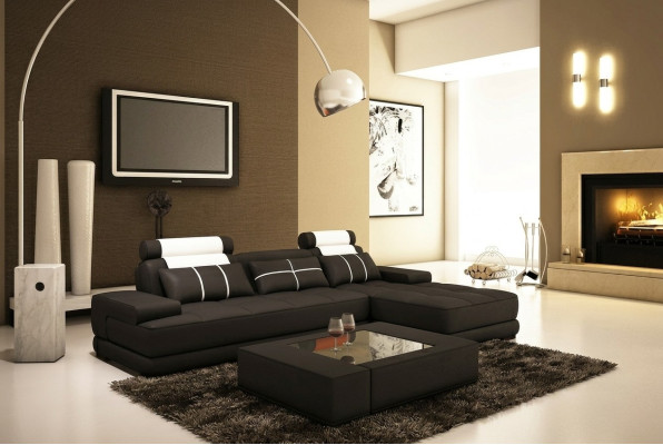 Skórzana sofa Narożnikowa kanapa Sofa Kanapa Podkładka Narożnik Designerskie Sofy Kanapy Nowy Paryż Biały