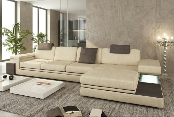 Design skórzana sofa sofa kanapa Podkładka Żywy krajobraz Ustawić Narożnik Włókienniczy