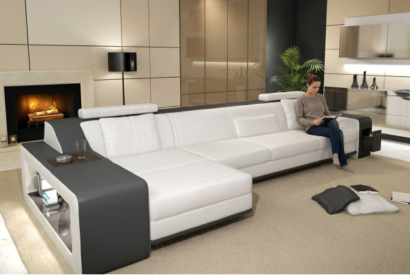 Design Narożnikowa kanapa Sofa Kanapa Podkładka Siedziba Narożnik Ustawić Sofy Skóra Włókienniczy Themar WG