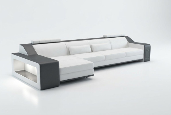 Design Narożnikowa kanapa Sofa Kanapa Podkładka Siedziba Narożnik Ustawić Sofy Skóra Włókienniczy Themar WG
