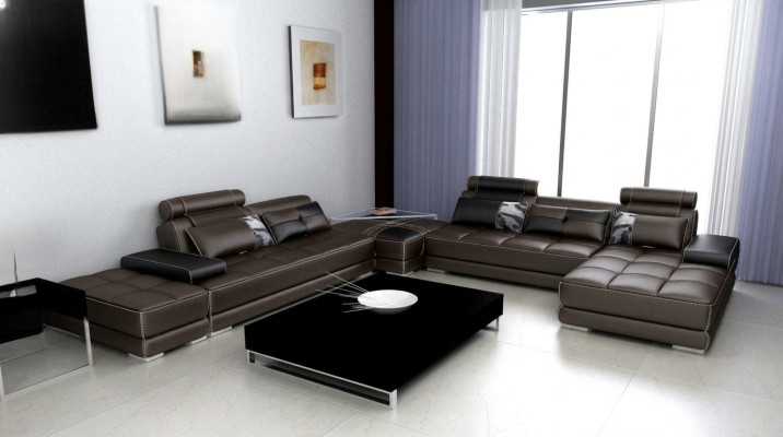 Sofa Narożnikowa kanapa kanapa Żywy krajobraz skórzana sofa XXL designerskie sofy