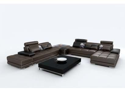 Sofa Narożnikowa kanapa kanapa Żywy krajobraz skórzana sofa XXL designerskie sofy