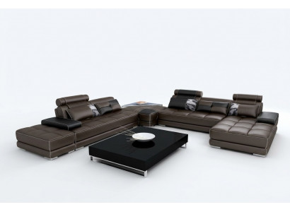 Sofa Narożnikowa kanapa kanapa Żywy krajobraz skórzana sofa XXL designerskie sofy