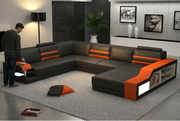 Designerska sofa Narożnikowa kanapa Kanapa Skórzana sofa Podkładka Siedziba Narożnik Ustawić z Licht PHX1