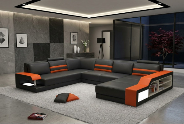 Designerska sofa Narożnikowa kanapa Kanapa Skórzana sofa Podkładka Siedziba Narożnik Ustawić z Licht PHX1