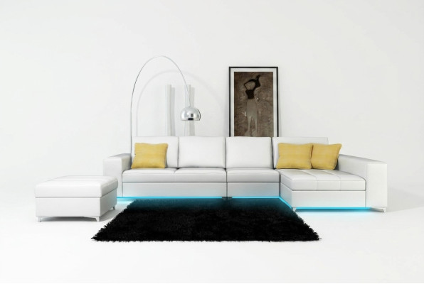 Skórzana Sofa Sofa Sofa Żywy krajobraz Modern Narożnikowa kanapa Narożnik Ustawić Design
