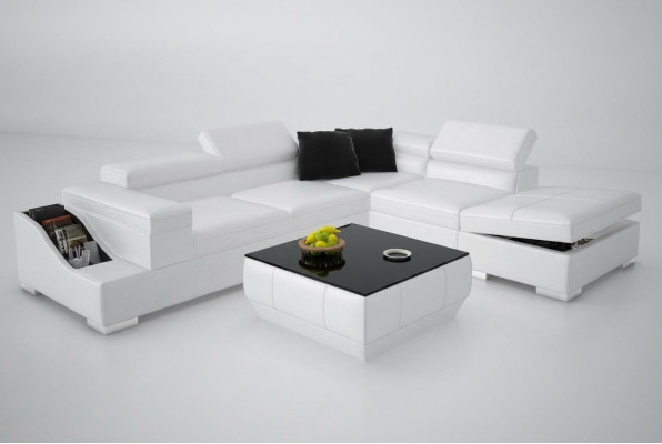 Skórzana Sofa Sofa Sofa Nowoczesny Żywy krajobraz Narożnikowa kanapa Narożnik Design Ustawić