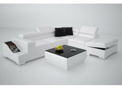 Skórzana Sofa Sofa Sofa Nowoczesny Żywy krajobraz Narożnikowa kanapa Narożnik Design Ustawić