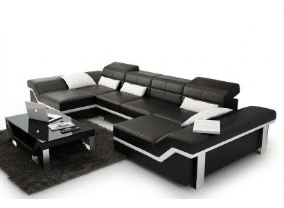Skórzana sofa sofa kanapa Żywy krajobraz Narożnikowa kanapa Ustaw Design Modern Sofa K5007C