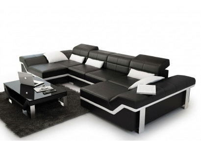 Skórzana sofa sofa kanapa Żywy krajobraz Narożnikowa kanapa Ustaw Design Modern Sofa K5007C
