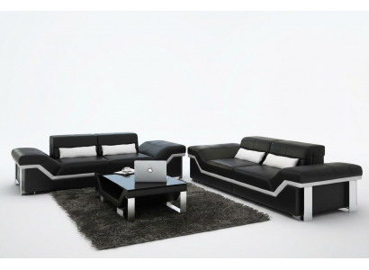 Sofa Skórzana Sofa Żywy krajobraz 3+3 Ustawić Design Nowoczesne Sofy Nowość