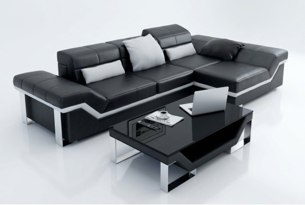 Skórzana sofa sofa kanapa Żywy krajobraz Narożnikowa kanapa Ustawić wystrój nowoczesny design