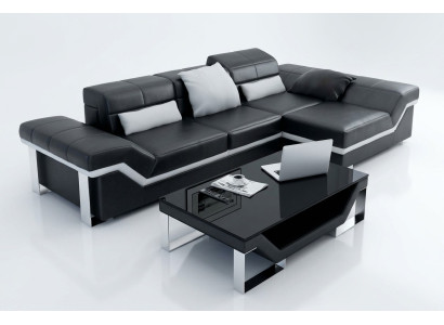 Skórzana sofa sofa kanapa Żywy krajobraz Narożnikowa kanapa Ustawić wystrój nowoczesny design