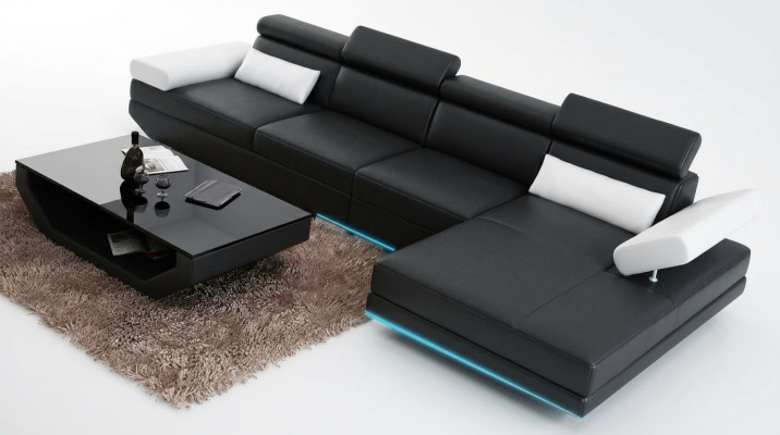 Skórzana sofa sofa kanapa Żywy krajobraz Narożnikowa kanapa Nowoczesny wystrój wnętrz