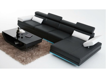 Skórzana sofa sofa kanapa Żywy krajobraz Narożnikowa kanapa Nowoczesny wystrój wnętrz