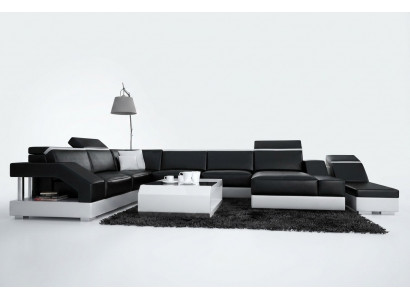 Skórzana sofa sofa kanapa Żywy krajobraz Narożnikowa kanapa Ustaw Design Modern Sofa K5011