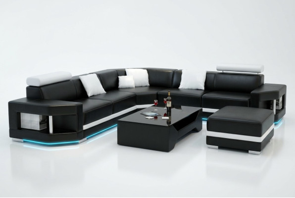 Sofa skórzana Sofa Nowoczesna kanapa Żywy krajobraz Narożnikowa kanapa Ustawić Decor Design