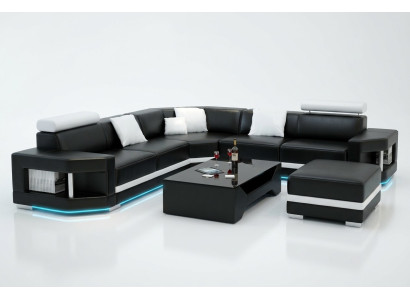 Sofa skórzana Sofa Nowoczesna kanapa Żywy krajobraz Narożnikowa kanapa Ustawić Decor Design