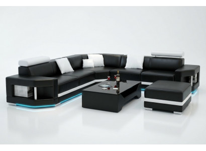 Sofa skórzana Sofa Nowoczesna kanapa Żywy krajobraz Narożnikowa kanapa Ustawić Decor Design