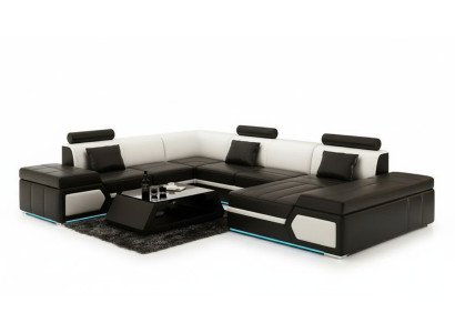 Skórzana sofa sofa kanapa Żywy krajobraz Narożnikowa kanapa Ustaw Design Modern Sofa K5013