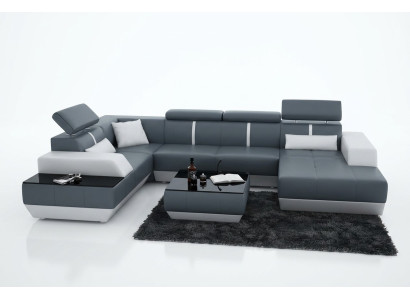 Skórzana sofa kanapa Żywy krajobraz Narożnikowa kanapa Ustaw Design Modern Sofa K5015