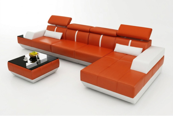 Skórzana sofa kanapa w kształcie litery L Żywy krajobraz Narożnikowa kanapa Ustaw Design Modern Sofa K5015B