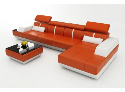Skórzana sofa kanapa w kształcie litery L Żywy krajobraz Narożnikowa kanapa Ustaw Design Modern Sofa K5015B