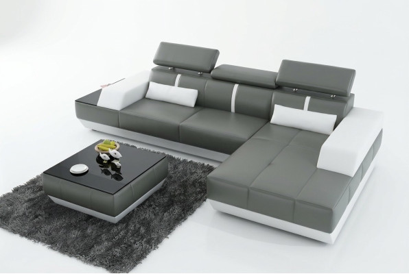 Nowoczesna skórzana sofa kanapa projekt Żywy krajobraz Narożnikowa kanapa Ustawić wystrój