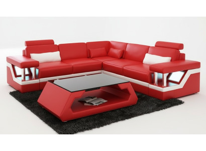 Skórzana sofa kanapa Żywy krajobraz Narożnik Nowoczesny wystrój Narożnikowa kanapa Design Ustawić