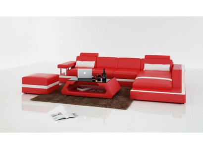 Skórzana sofa kanapa Żywy krajobraz Modern Narożnik Decor Narożnikowa kanapa Design Ustawić
