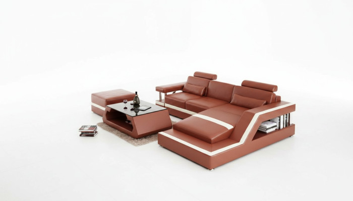Sofa skórzana Nowoczesna kanapa Żywy krajobraz Narożnik Decor Narożnikowa kanapa Design Ustawić
