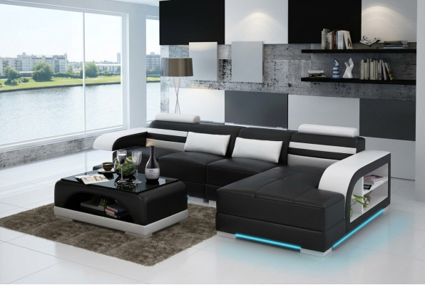 Skórzana sofa kanapa Żywy krajobraz Narożnik kanapa Narożnik Ustaw Design Modern Sofa G8033C