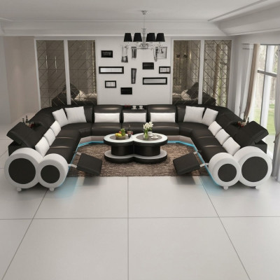 Skórzana sofa kanapa Żywy krajobraz Narożnik kanapa Narożnik Ustaw Design Modern Sofa G8035B