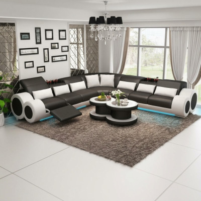 Skórzana sofa kanapa Żywy krajobraz Narożnik kanapa Narożnik Ustaw Design Modern Sofa G8035C