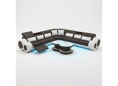 Skórzana sofa kanapa Żywy krajobraz Narożnik kanapa Narożnik Ustaw Design Modern Sofa G8035C
