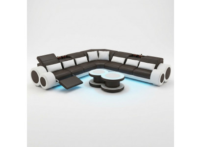 Skórzana sofa kanapa Żywy krajobraz Narożnik kanapa Narożnik Ustaw Design Modern Sofa G8035C