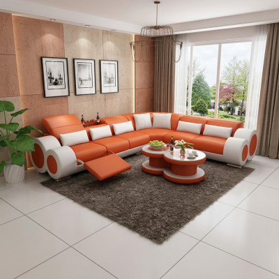 Sofa skórzana Sofa Żywy krajobraz Sofa Modern Narożnik Narożnikowa kanapa Design Ustawić