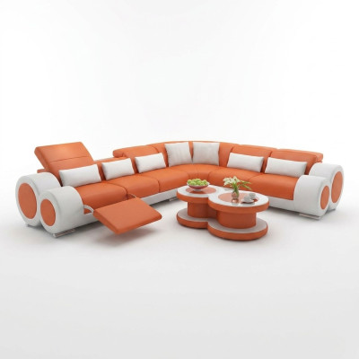 Sofa skórzana Sofa Żywy krajobraz Sofa Modern Narożnik Narożnikowa kanapa Design Ustawić