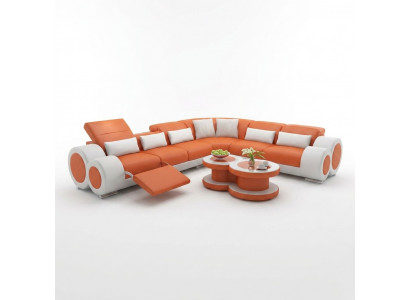 Sofa skórzana Sofa Żywy krajobraz Sofa Modern Narożnik Narożnikowa kanapa Design Ustawić