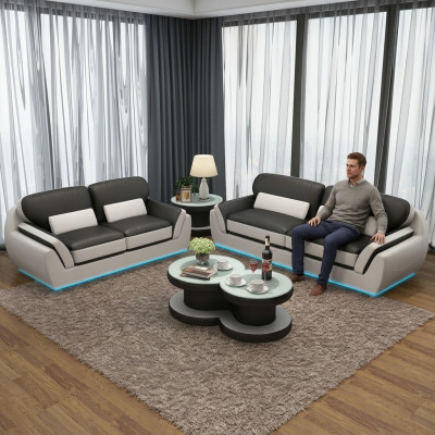 Skórzana sofa Kanapa Zestaw sofowy Nowa sofa 3+2 do siedzenia Ustawić Nowoczesną Sofę Design