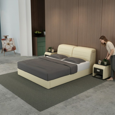 Skóra Łóżko Design Podkładka łóżka Luxury Double Modern Marriage 140/160/180 LB8827