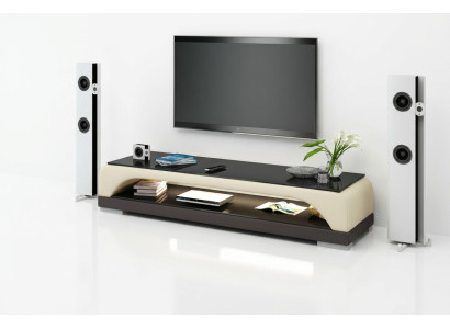 Kredens RTV Skóra Szkło Tabela Szafa Telewizyjna Tabela Designer Decor
