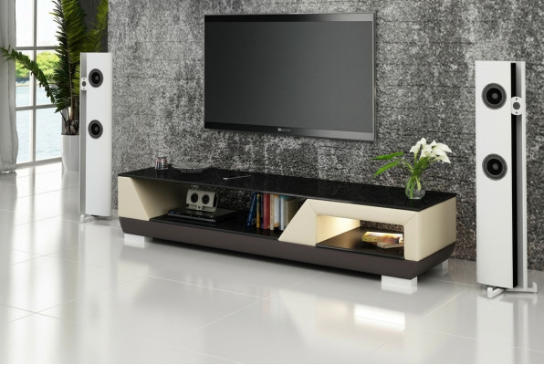 Kredens RTV Skóra Szkło Decor Tabela Szafa Telewizyjna Tabela Designer