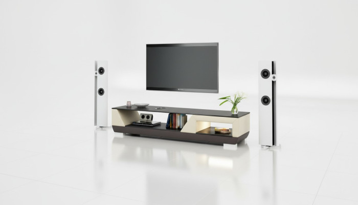 Kredens RTV Skóra Szkło Decor Tabela Szafa Telewizyjna Tabela Designer