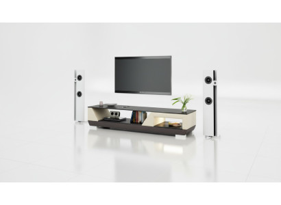 Kredens RTV Skóra Szkło Decor Tabela Szafa Telewizyjna Tabela Designer