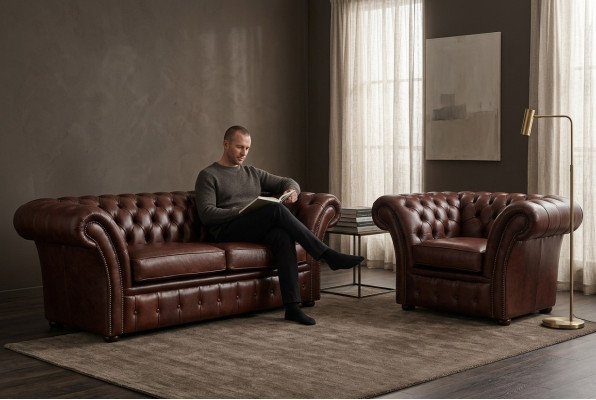 Chesterfield Couch Podkładka Siedziba Zestaw sofowy Sofa Couch Ustawić 2+1