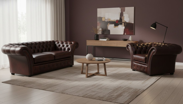 Chesterfield Couch Podkładka Siedziba Zestaw sofowy Sofa Couch Ustawić 2+1