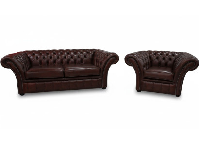 Chesterfield Couch Podkładka Siedziba Zestaw sofowy Sofa Couch Ustawić 2+1